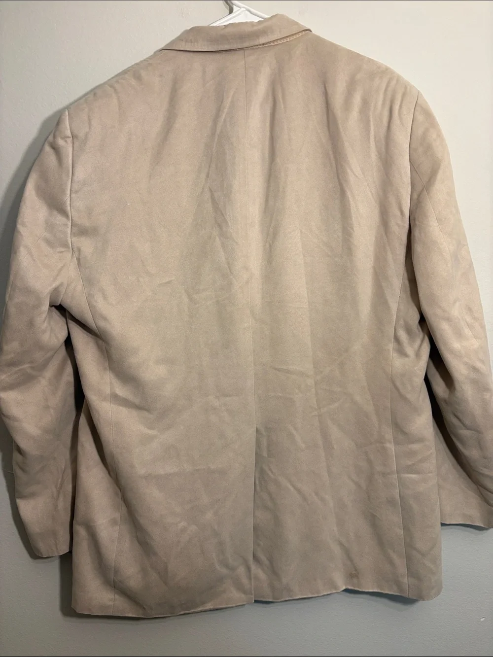 Chaps Light Beige Suede Blazer Jacket